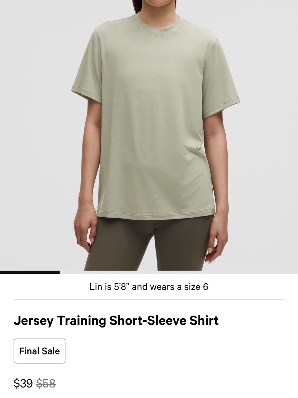 lululemon athletica Short-Sleeve Training Top in Sage Green